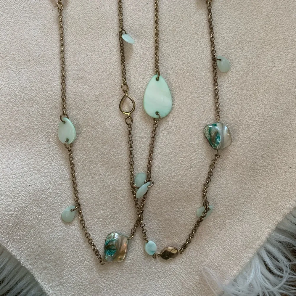 Shells and Metal Drape Necklace 20” Long - Image 3