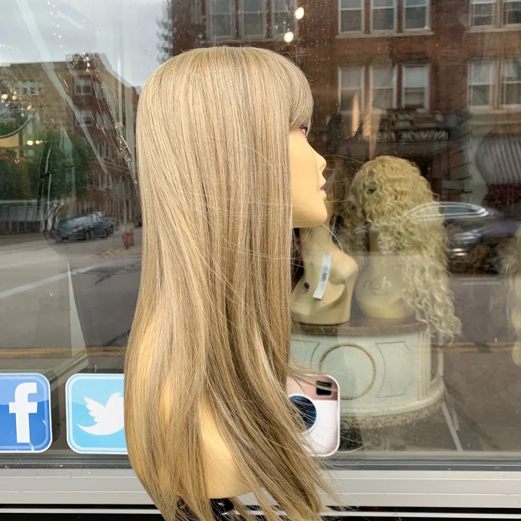 Ash blonde bangs long 2020 Wig - Image 5
