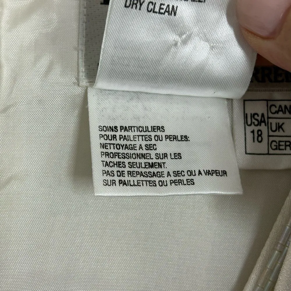 Vintage Daymor Couture Cream Beaded Formal Gown with Attached Jacket size 18 - Image 11