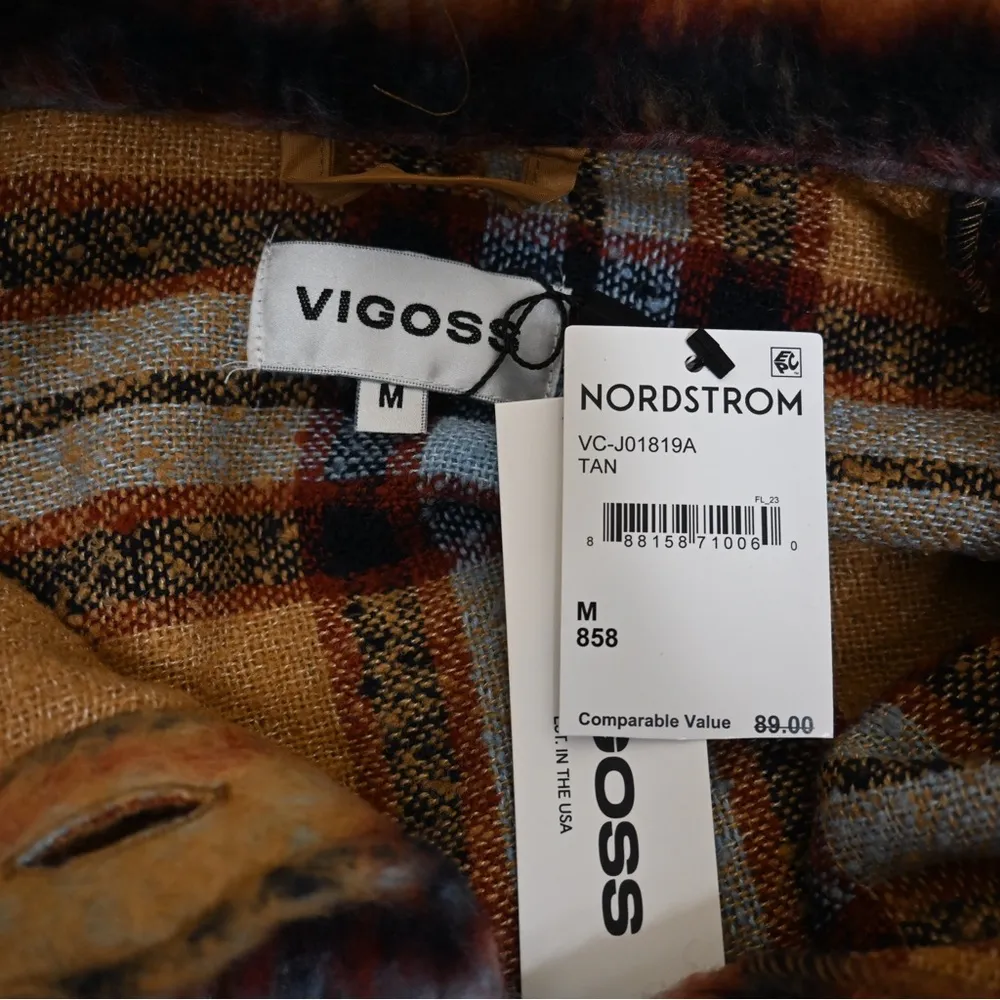 Vigoss Womens M Plaid Crop Shacket NEW - Image 9