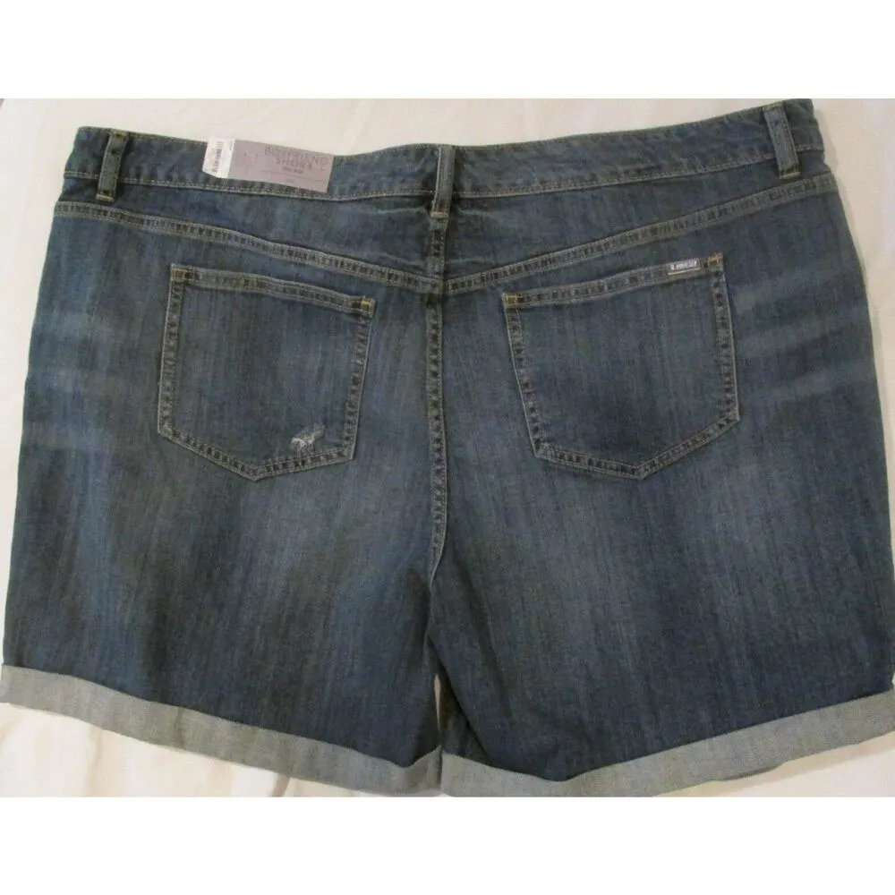 Jennifer Lopez J LO Shorts Boyfriend Distressed Denim Relaxed Fit Tattered 24W - Image 2