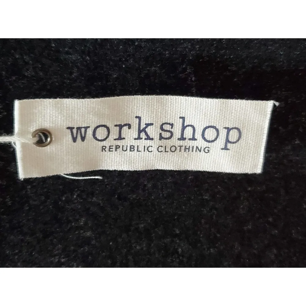 Work Shop Women Charcoal Rayon Long Sleeve Round Neck Pullover Knit Sweater XS - Image 7