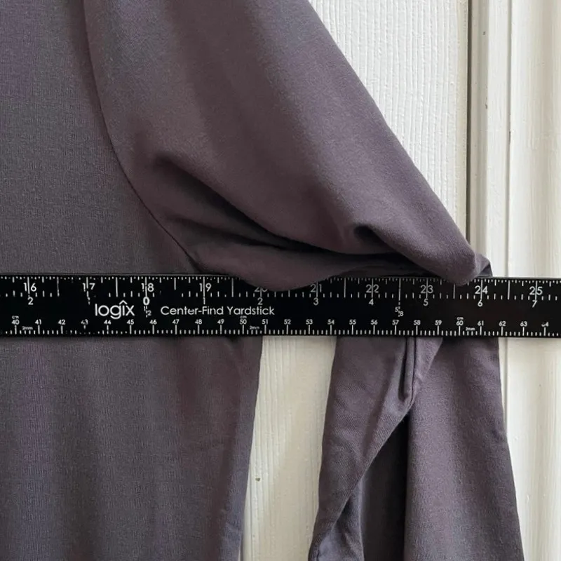 Soft & Cozy Loungewear V Neck Pocket Button Closure Robe Size Medium Gray Taupe - Image 6