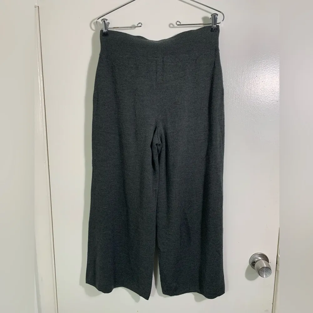 Moth, Anthropologie, gray knit, wool blend, tie front, cropped pants, S - Image 3