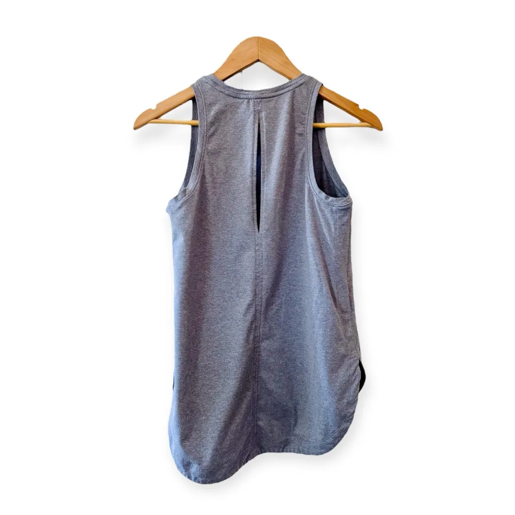 CALIA Sleeveless Heathered Grey Blue Active Top, Keyhole Back sz. S Gray - Image 5