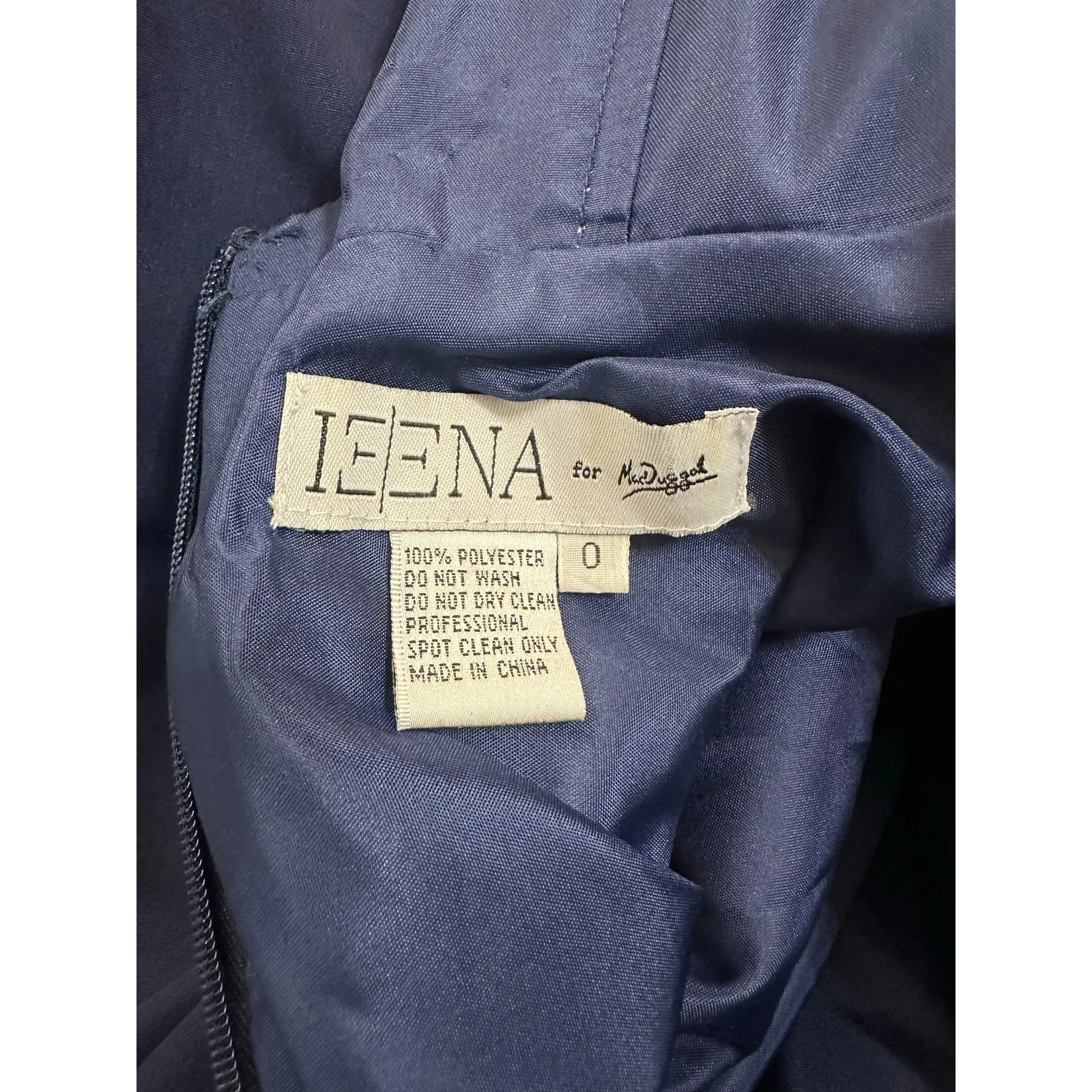 Ieena for Mac Duggal Mini Dress Navy Blue Fit Flare CocktailStyle 48775 - Image 3