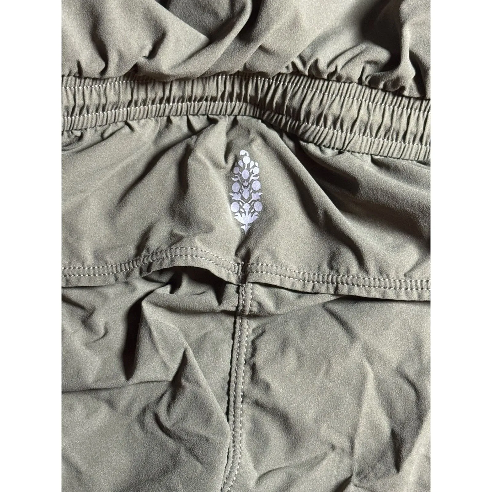 Free People Going For A Runsie‎ Olive Green Sleeveless Hooded Shorts Romper XS - Image 7