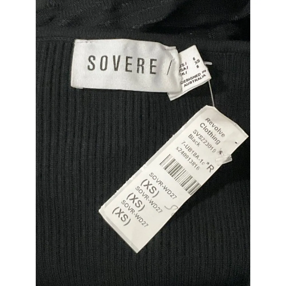 SOVERE Tilt Knit Dress in Black XSmall Womens Midi Sweater Cut out Size XS - Image 8