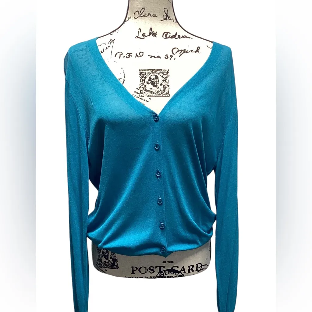 LulaRoe Cheryl lightweight cardigan. Deep turquoise. Size Medium - Image 2