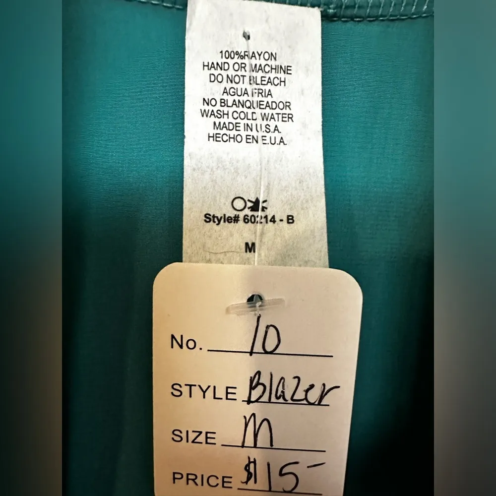 Green Blazer Kimono Boutique Brand Size M NWT! Made In USA Size M - Image 3