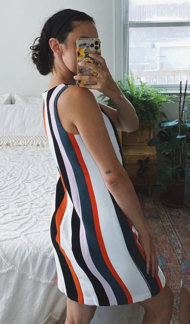 Striped Tank Shift Formal Dress - Image 3