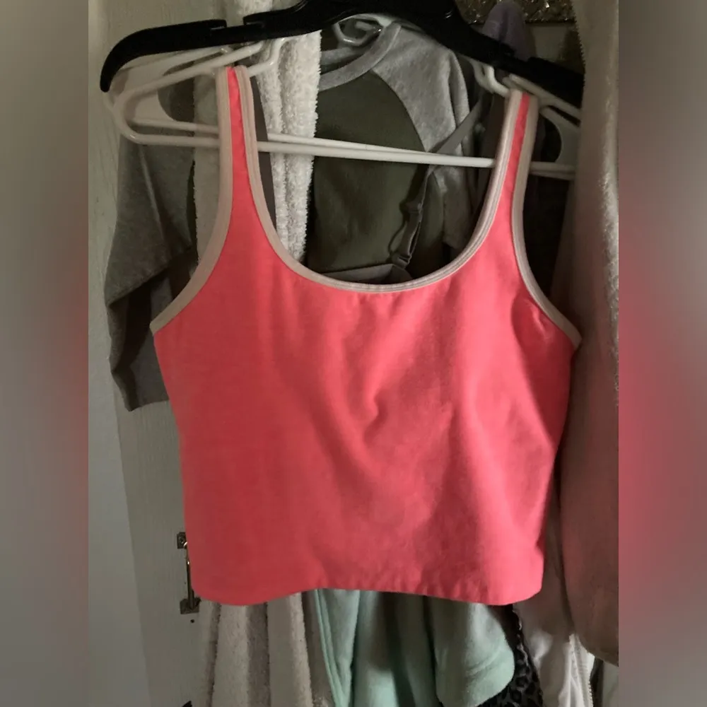 Hot Pink & White Crop Tank Top Size M - Image 5