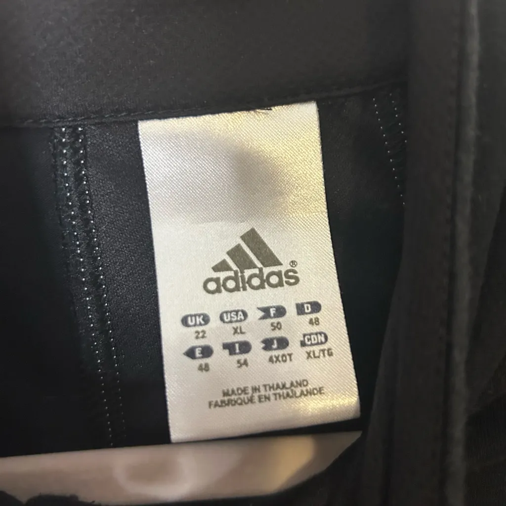 Adidas Women's Black Track Jacket with White Stripes - Image 3