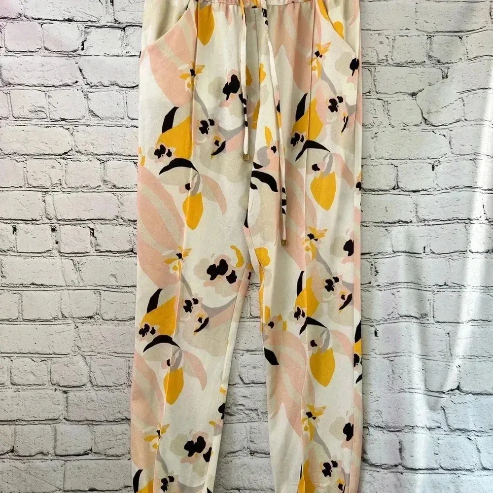 Heidi Klein Honolulu‎ Woven Harem Trousers Drawstring Elastic Waist Size Small Yellow - Image 3