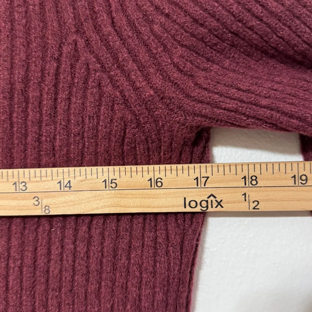 Abercrombie & Fitch Button Down Cardigan Sweater Size XS Maroon Knit Stretchy - Image 7