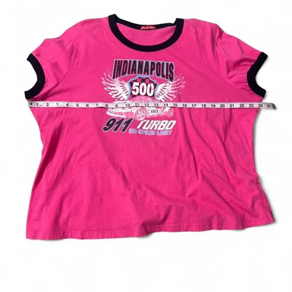 Vintage Glitter Indianapolis 500‎ Tee Pink Size 3X - Image 7