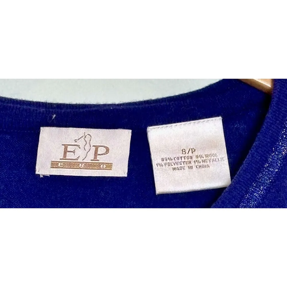 EP Pro Golf Navy Blue Cotton Blend Sweater Top Women  - Size S - Image 3