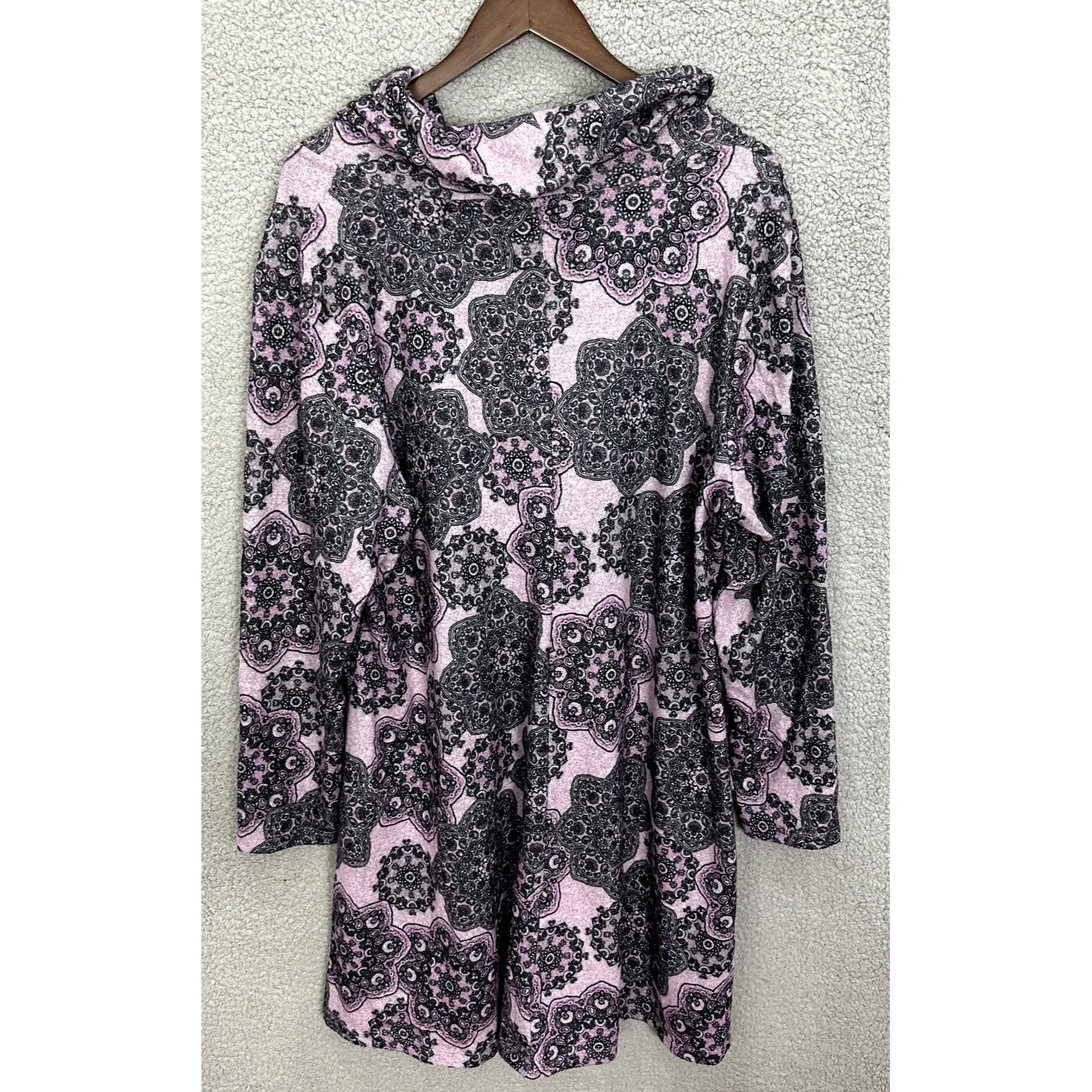 Ruby Rd Woman 1X Purple Black Cowl Neck Top Y2K Indie Sleaze Retro Boho Grunge - Image 5