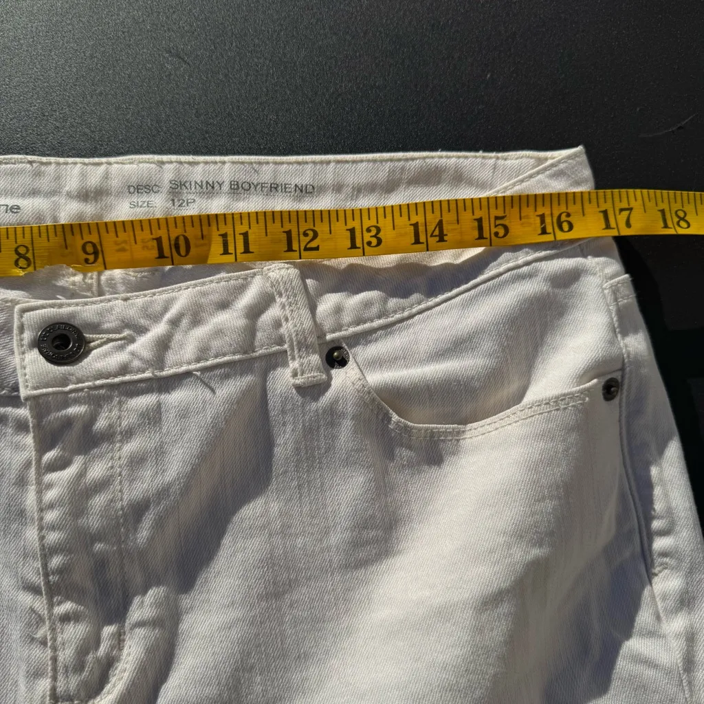 Liz Claiborne Women's Off White Denim Maxi Skirt Lace-inset Front Slip 12P - Image 7