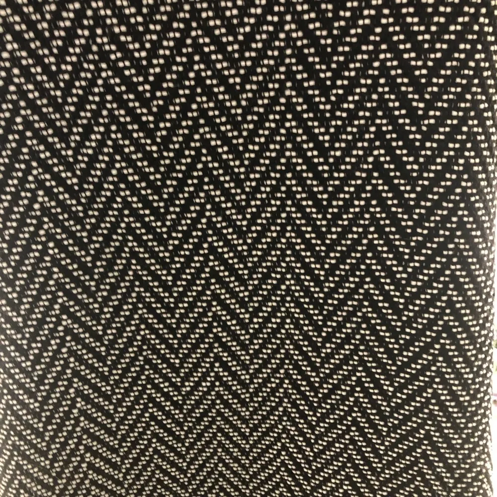 Tashon Poncho Chevron Faux Fur Trim Black/White OS Black Size undefined - Image 10