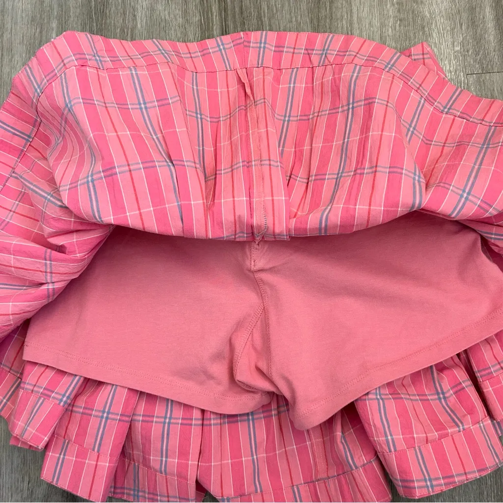 NWT Maeve by Anthropologie Pink Gingham Drop Waist Bubble Skirt Skort Size Small - Image 8