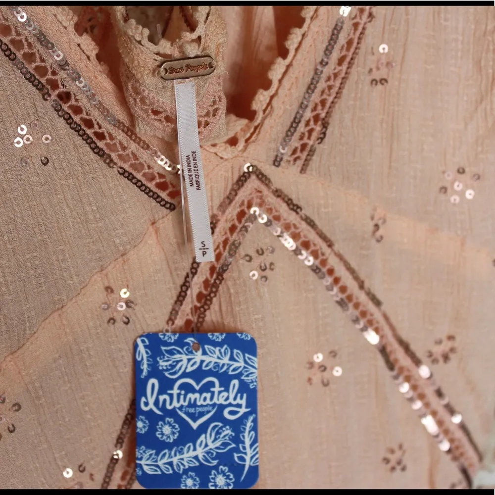 Free People | Chloe Embroidered Slip Mini Dress in Sweet Peach - Image 4