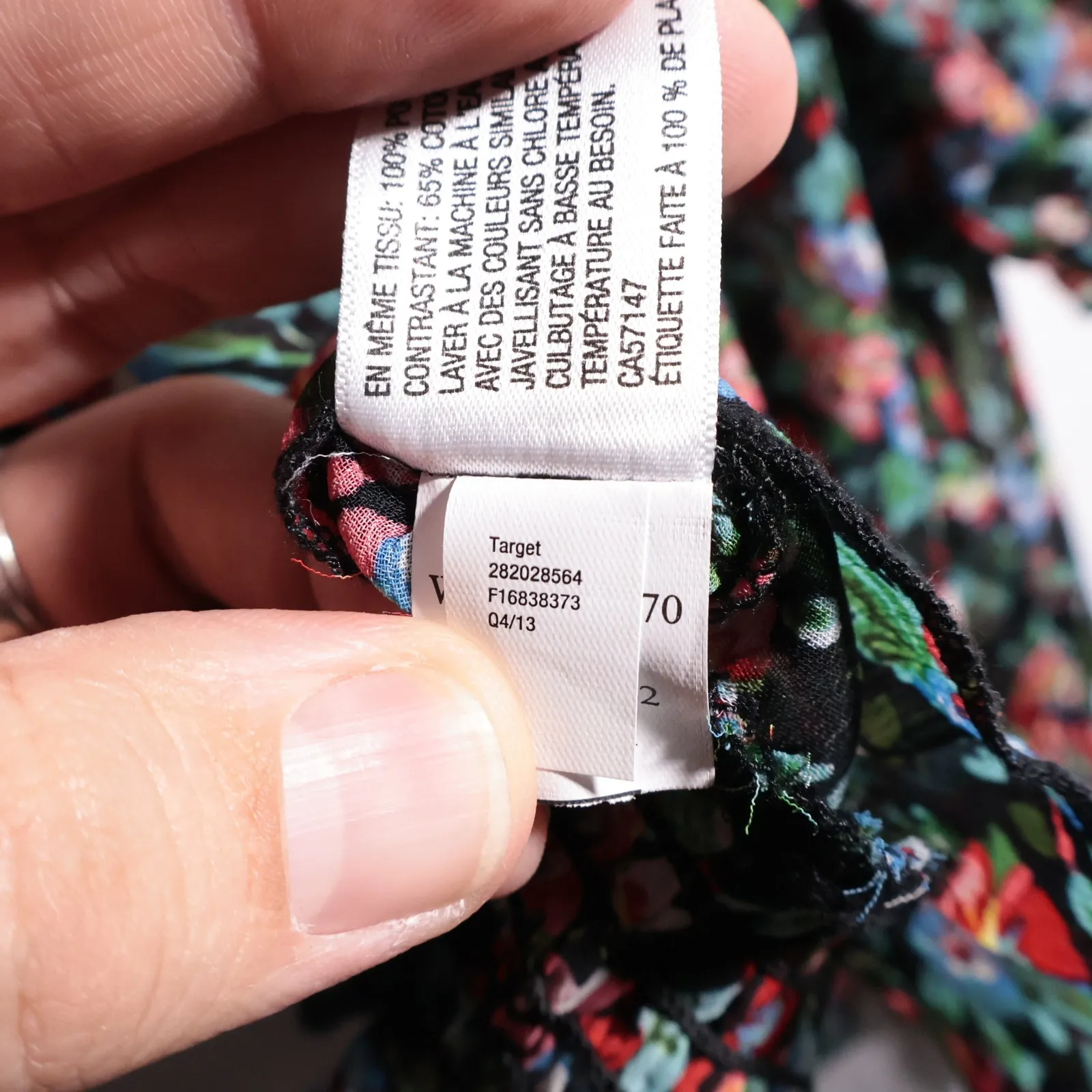 Floral Sheer Blouse Peasant Top Smocked Waist Lace Whimsigoth L Fairy Grunge - Image 6