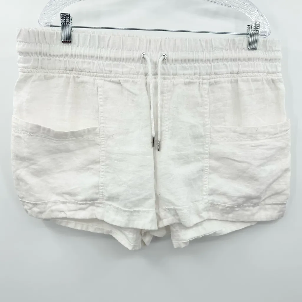 Athleta Cabo White Linen Women's Shorts Size 16 Lightweight Vacation - Image 2