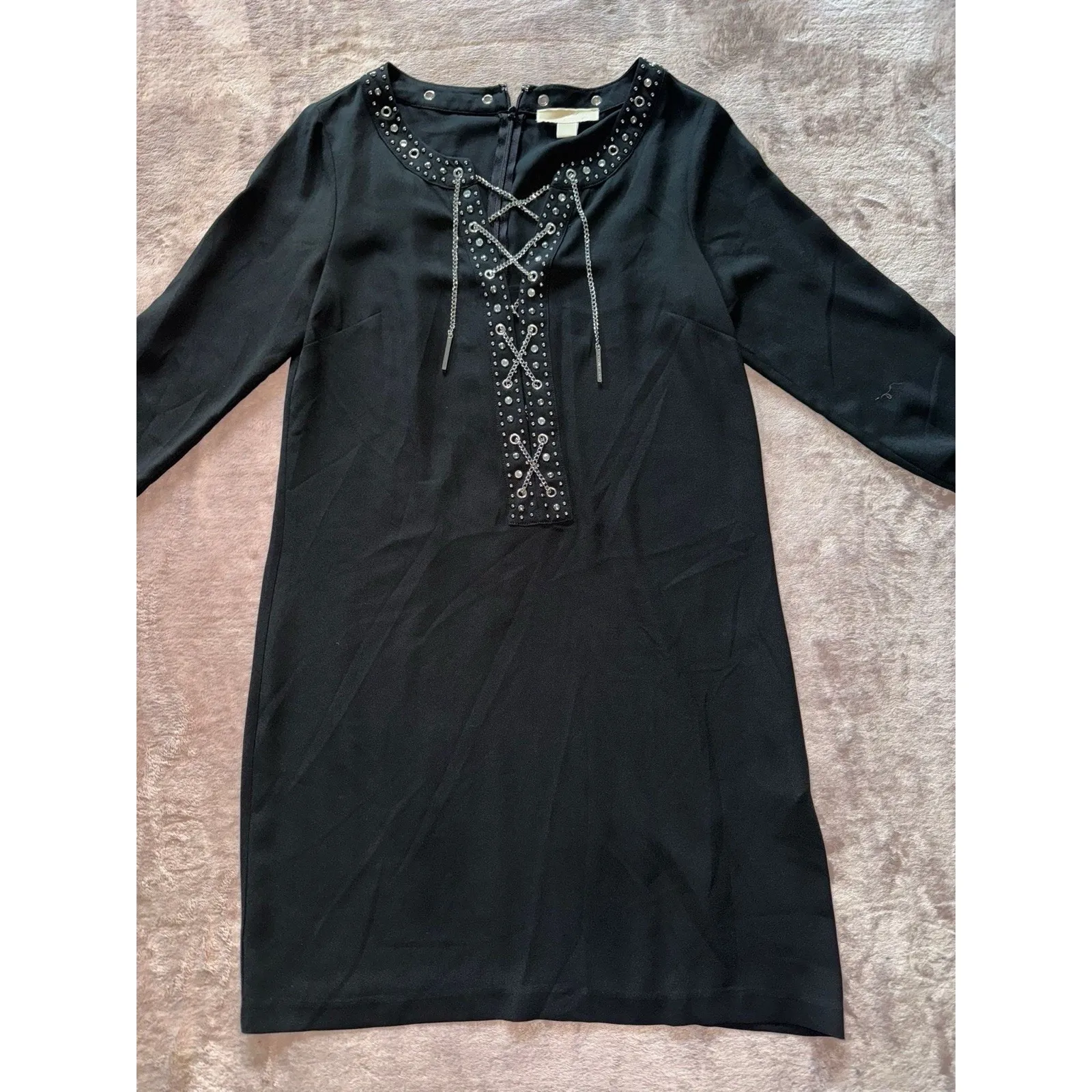 Michael Kors Women's Pullover Black Dress with Chain Size‎ M - Image 2