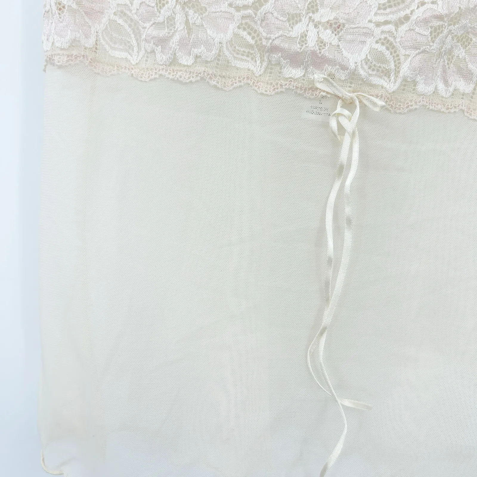 Oscar De La Renta Womens Y2K‎ 90s Fairycore Coquette Bridal Lace Tank Cami Top L - Image 3