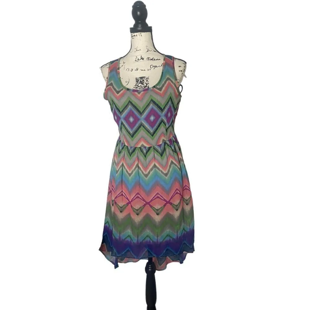 Olive & Oak SZ M mulitcolored high-low dress - Image 5