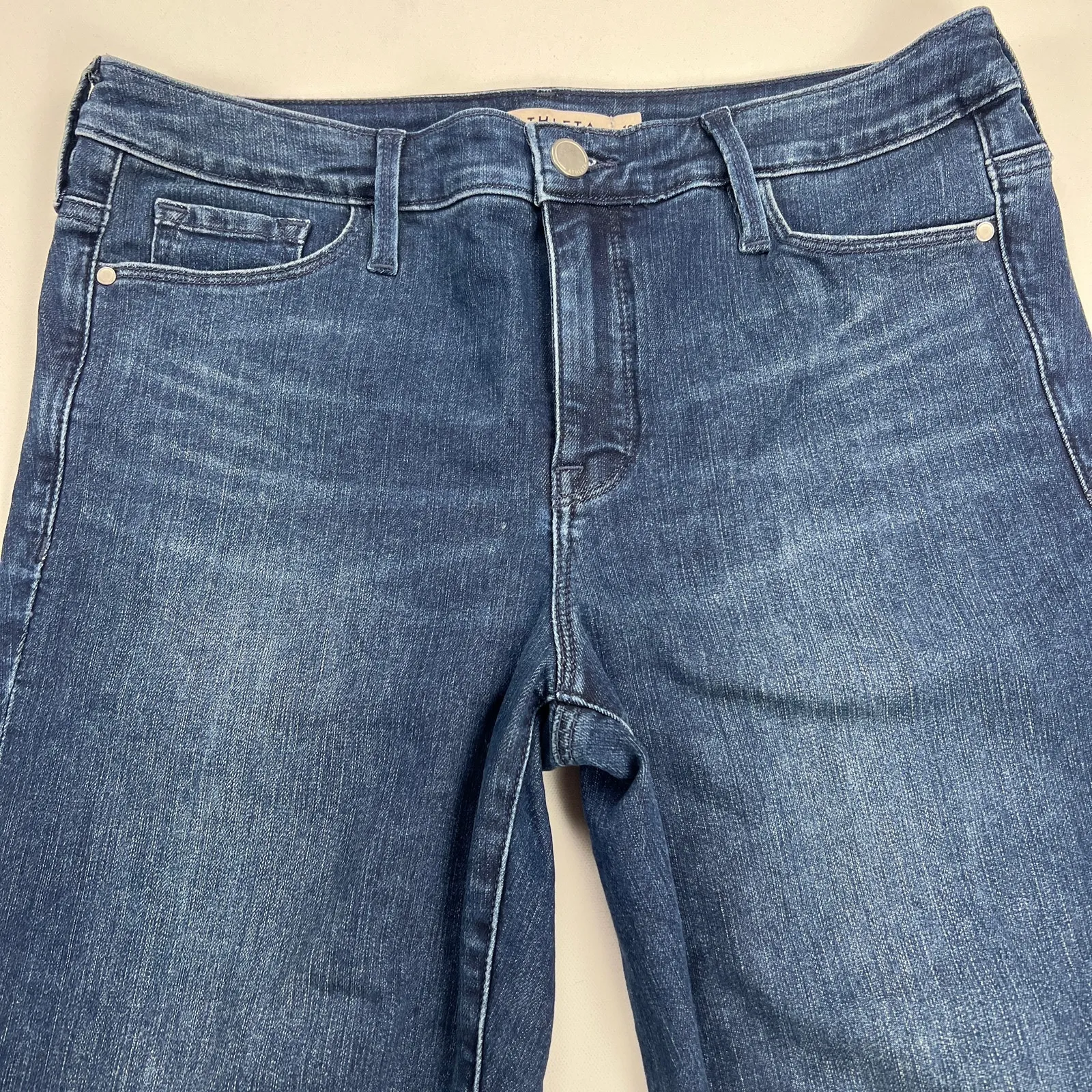 Athleta Skulptek Skinny Dark Wash Stretch Denim Mid Rise Jeans Size 10 - Image 2
