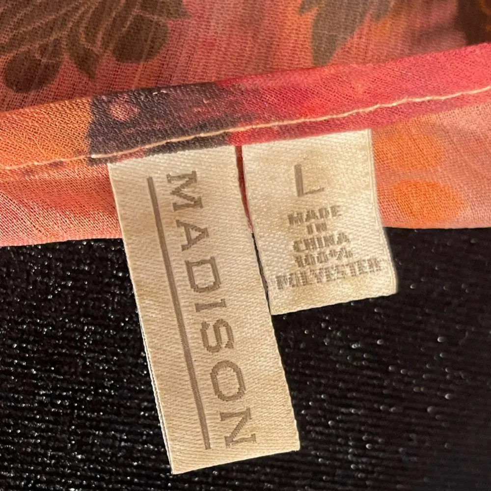 Madison Eclectic Hippie Retro Artsy Butterfly Fairy Garden Pleated Lace Blouse Size L - Image 8