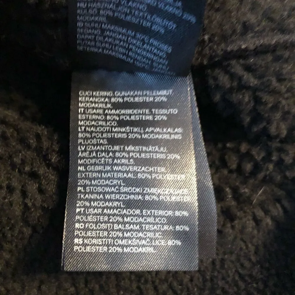 H&M women's motor biker jacket black faux fur suede size 6 eur 38 - Image 3