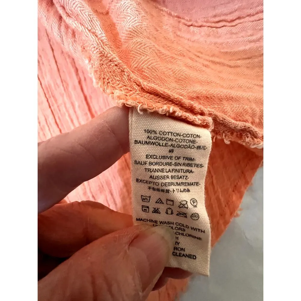 We The Free womens size S top peach Sand Dune Henley gauzey  long sleeves - Image 11
