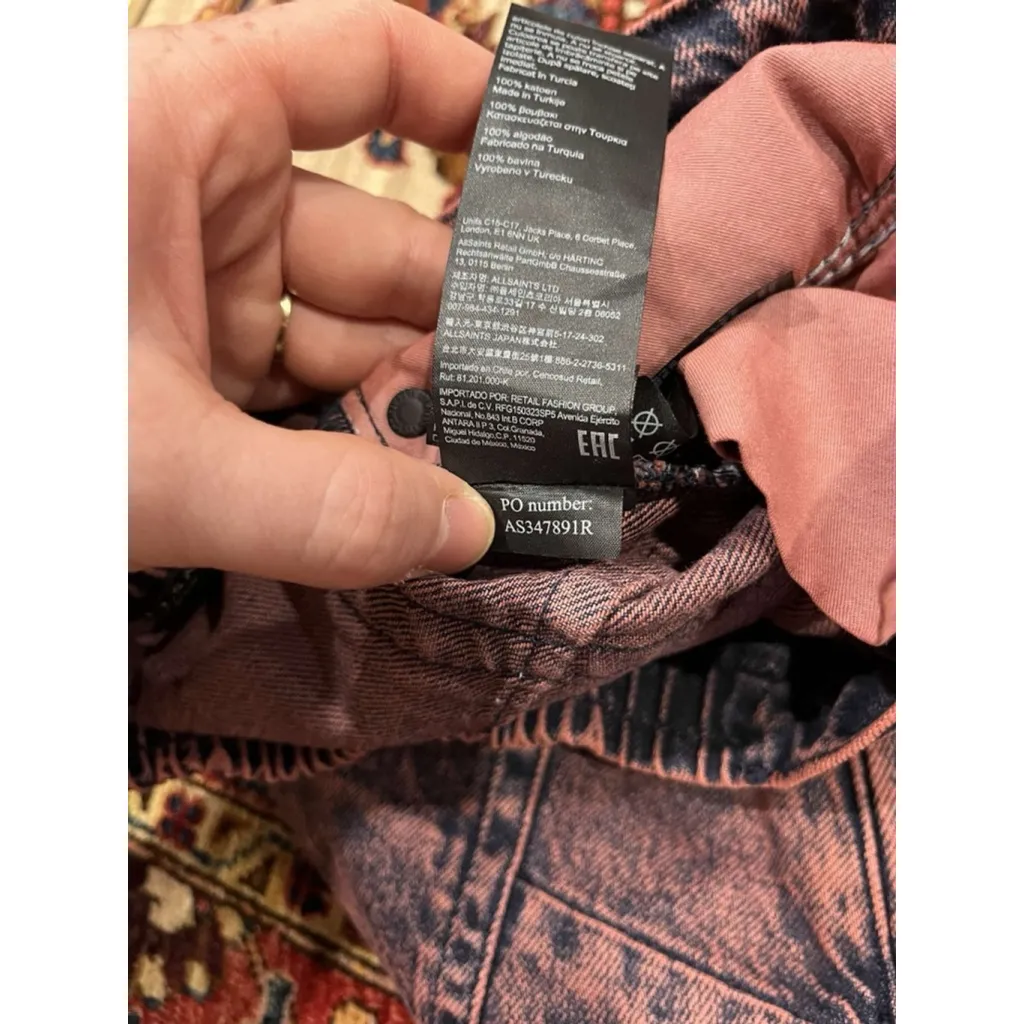 Womens All Saints Talli High Rise Acid Wash Relaxed Cuff Jean Size Us 2 - Image 8