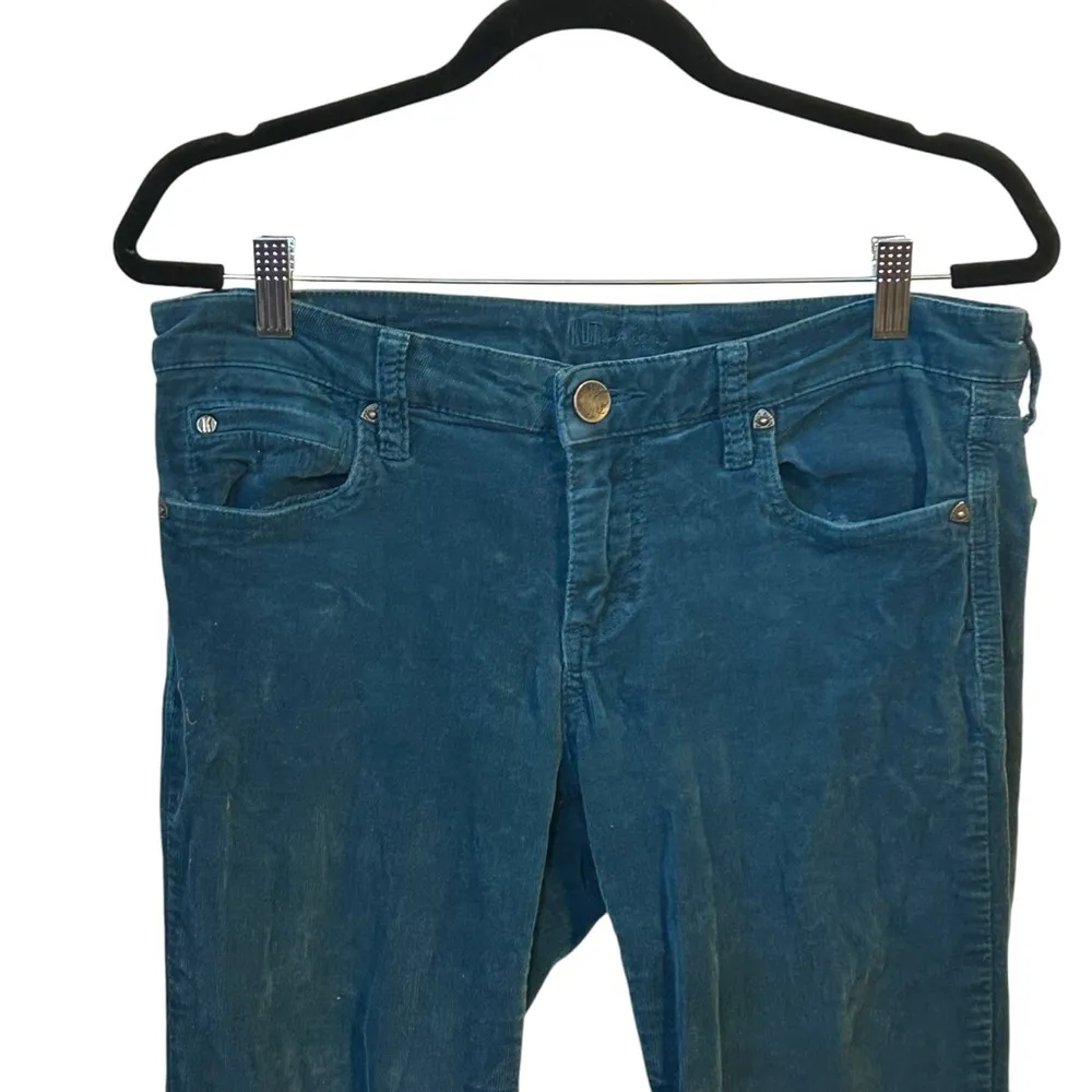 Kut From The Cloth Dark Teal Fine Wale Boot Cut Corduroy Size 6 Midrise Trousers - Image 3