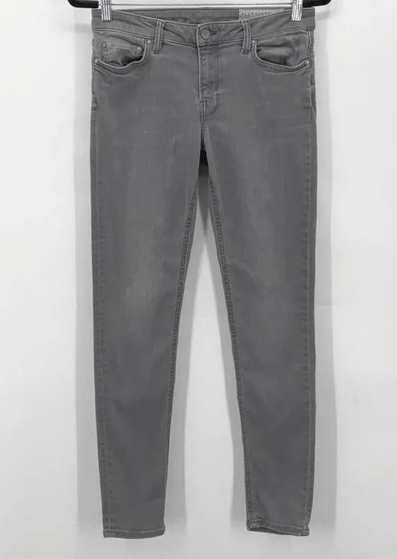 All Saints Mast Low Rise Skinny Fit Gray Jeans Size 29 - Image 3