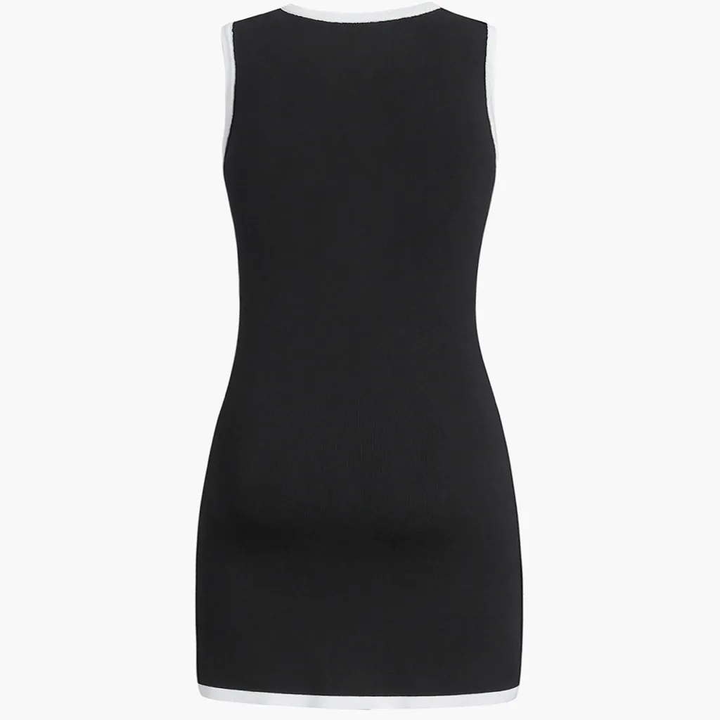 Commense Multi Pocket Button Sleeveless Short Sweater Dress size small Black - Image 2