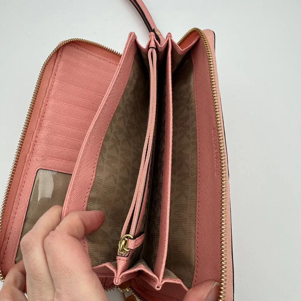 MICHAEL KORS LONG WALLET PINK Solid Color Women's - Image 7