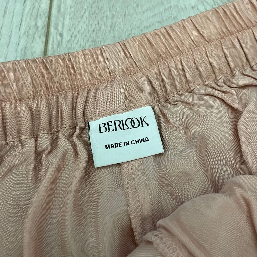 Berlook Cupro Side Split Pajama Satin Pants Pink (Small) loungewear swim coverup - Image 2