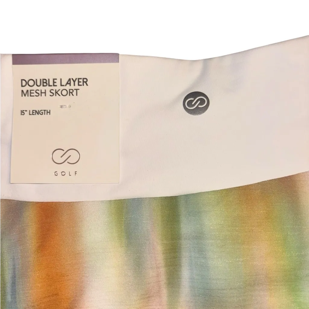 CALIA Women’s Double Layer Mesh Skort | Small | NWT | $74 Retail | UPF 50+ Orange - Image 4