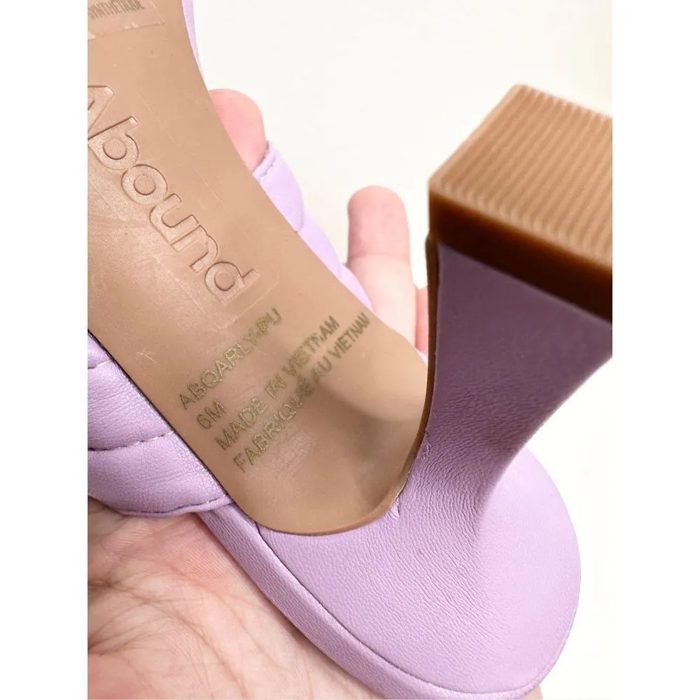 Abound Shoes Womens Size 6 Qarly Heeled Purple Square Toe Slip On Sandals - Image 8