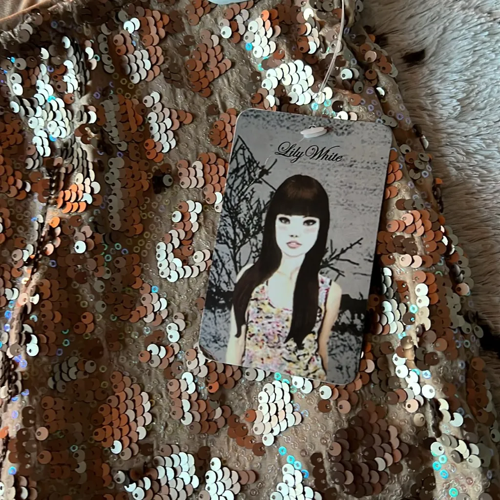 Ally White Mini Skirt with sequins in size Small - Image 3