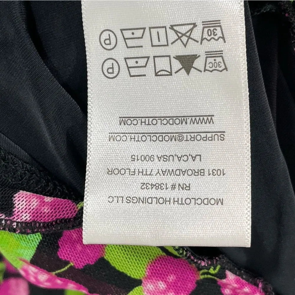 NWT ModCloth Jam Packed on the Prairie Black Raspberry Print Mini Dress‎ Size M - Image 9