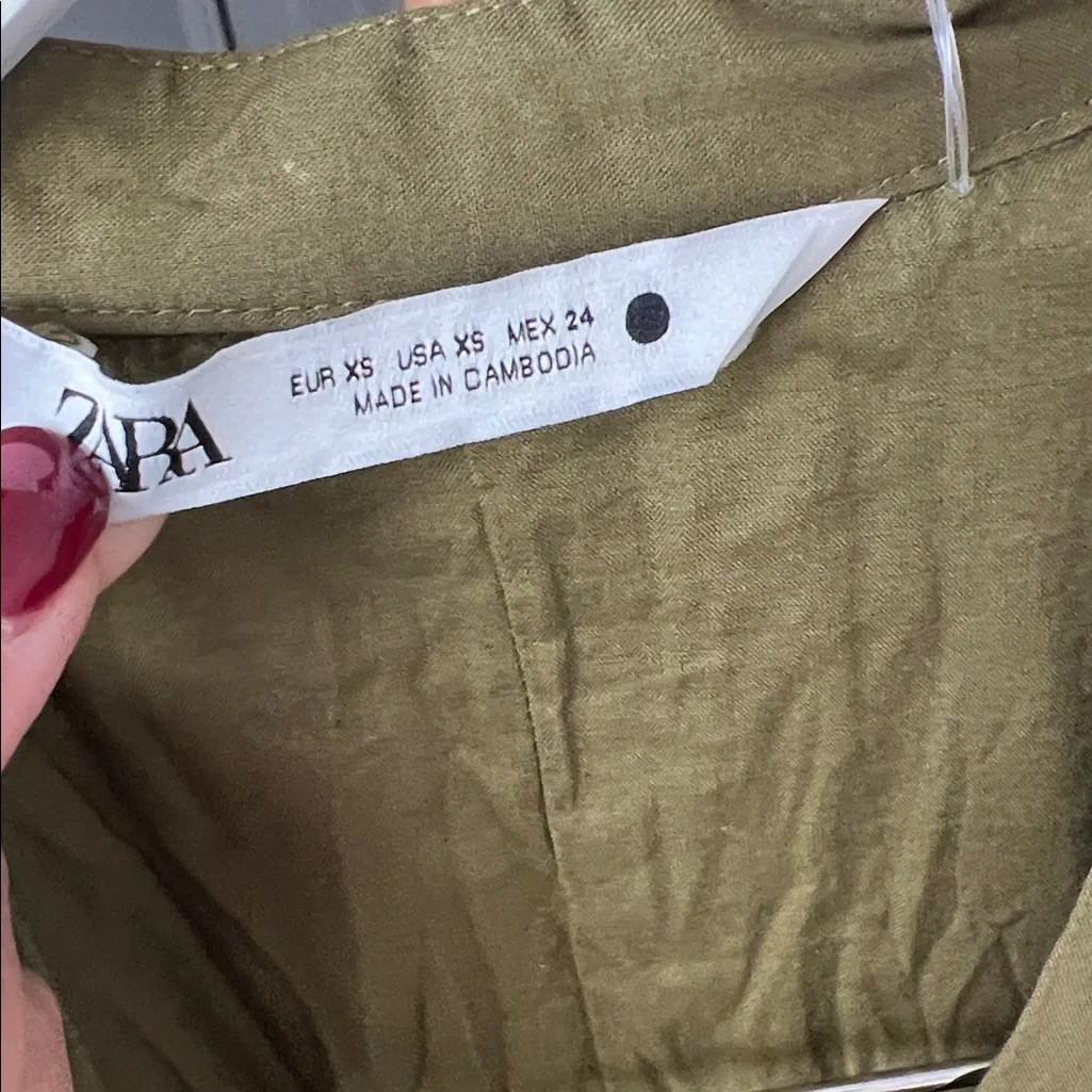 ZARA ZW COLLECTION GREEN BELTED WRINKLE MIDI TO MAXI DRESS XS $189 - Image 11