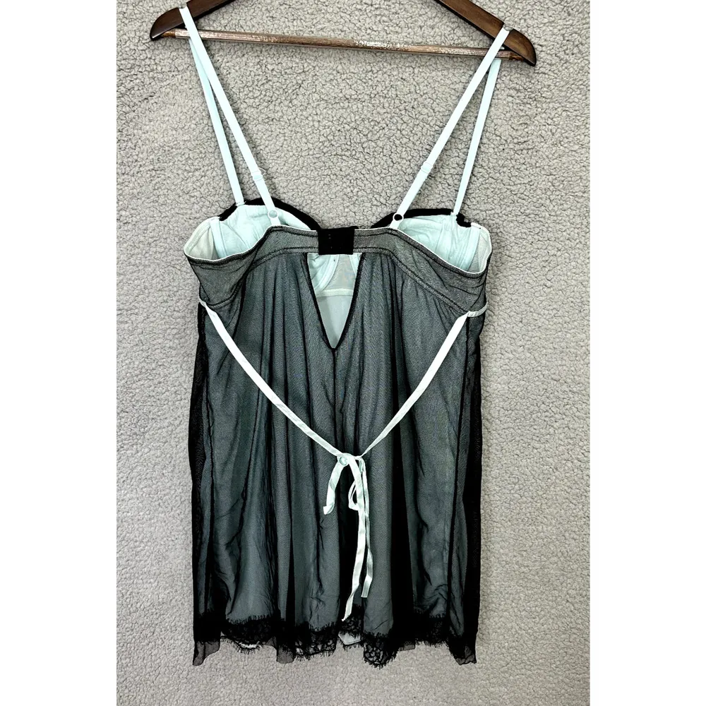 Ambrielle Babydoll Chemise XL Blue‎ Lace Nightgown Fairy Goth Slip Dress Y2K Blue - Image 2