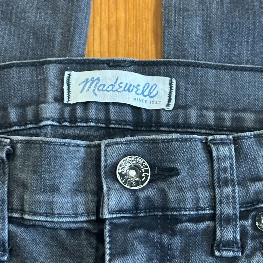 Madewell   Dark Gray Denim Jeans with Brown Patch - Image 14