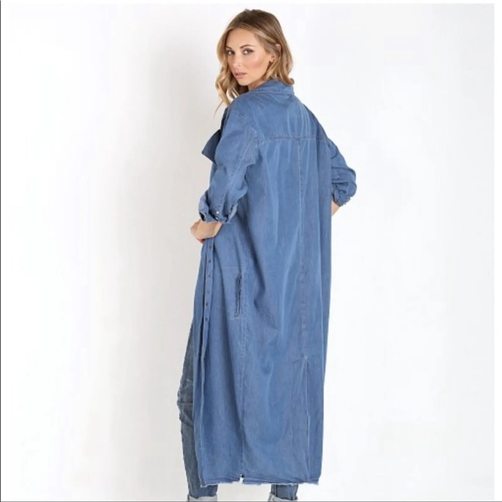 One Teaspoon Le Hustle Duster Coat XS Sage Green “She Wolf” NWT Long Jacket - Image 12