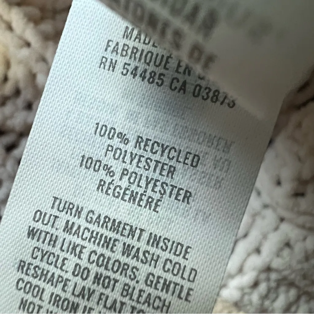 Aerie Womens Beige Cable Car Quarter Zip Knit Sweater Size XS - Image 6